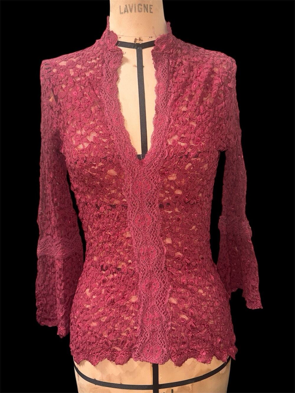 Vintage Ann Ferriday Stretch Lace Fairy Whimsy Top S/M Unworn
